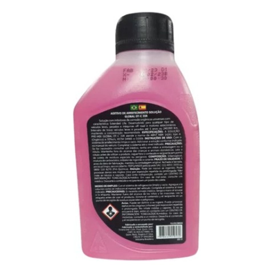 Aditivo para Radiador Orgânico Rosa Pronto para Uso 500ml - Tirreno - FLU/DS/280FU3 - (2)