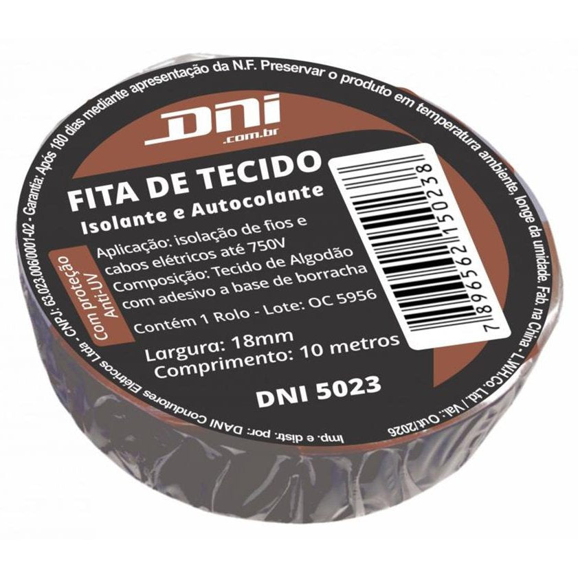 Fita de Tecido Autocolante Preta Rolo 10 Metros - DNI - 5023 - (1)