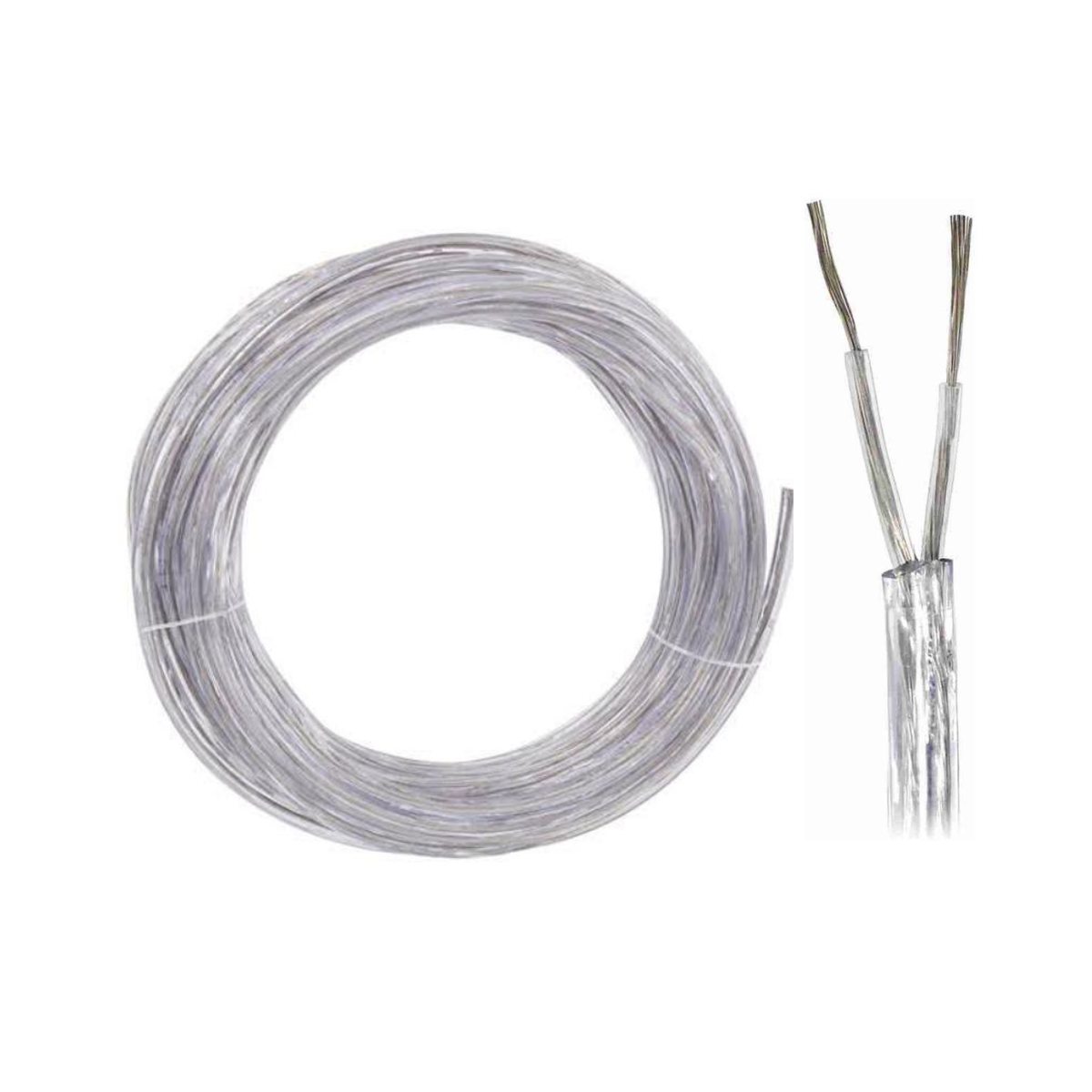 Cabo Tipo PP Cristal Estanhado para Iluminação LED Som 2x0,50 5m - DNI - PP205CSN B - (1)