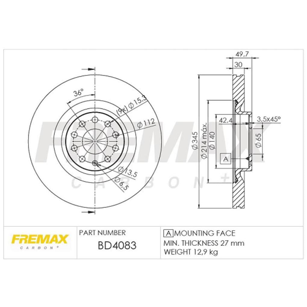 Disco de Freio Ventilado Dianteiro - Fremax - BD4083 - (2)