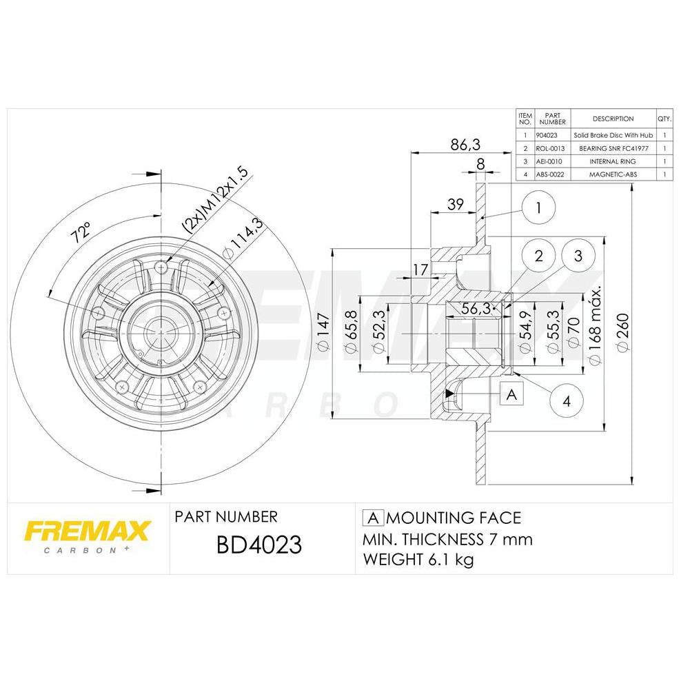 Par de Discos de Freio Sólido Traseiro - Fremax - BD4023KT - (2)