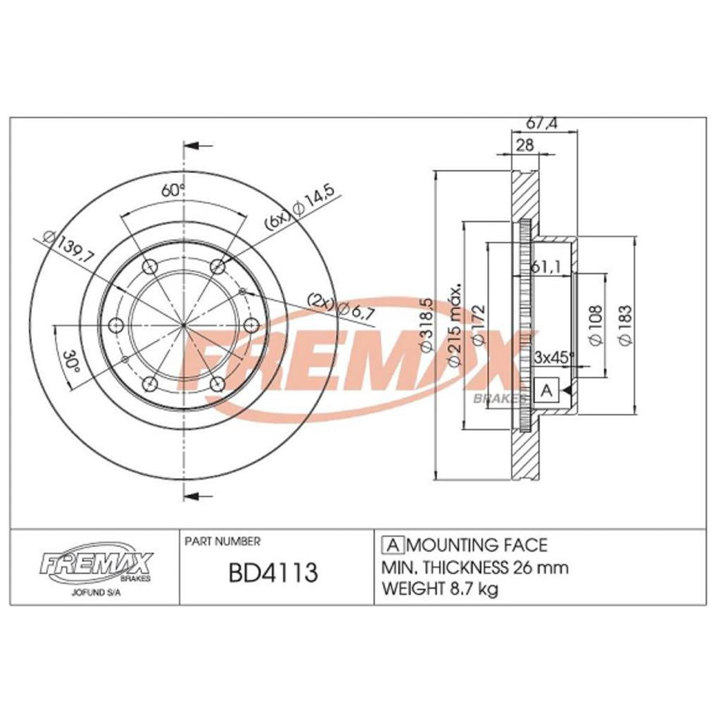 Par de Discos de Freio Ventilado Dianteiro - Fremax - BD4113 - (2)