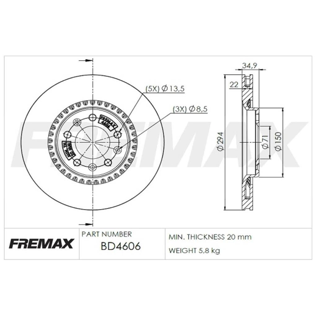 Par de Discos de Freio Ventilado Traseiro - Fremax - BD4606 - (2)