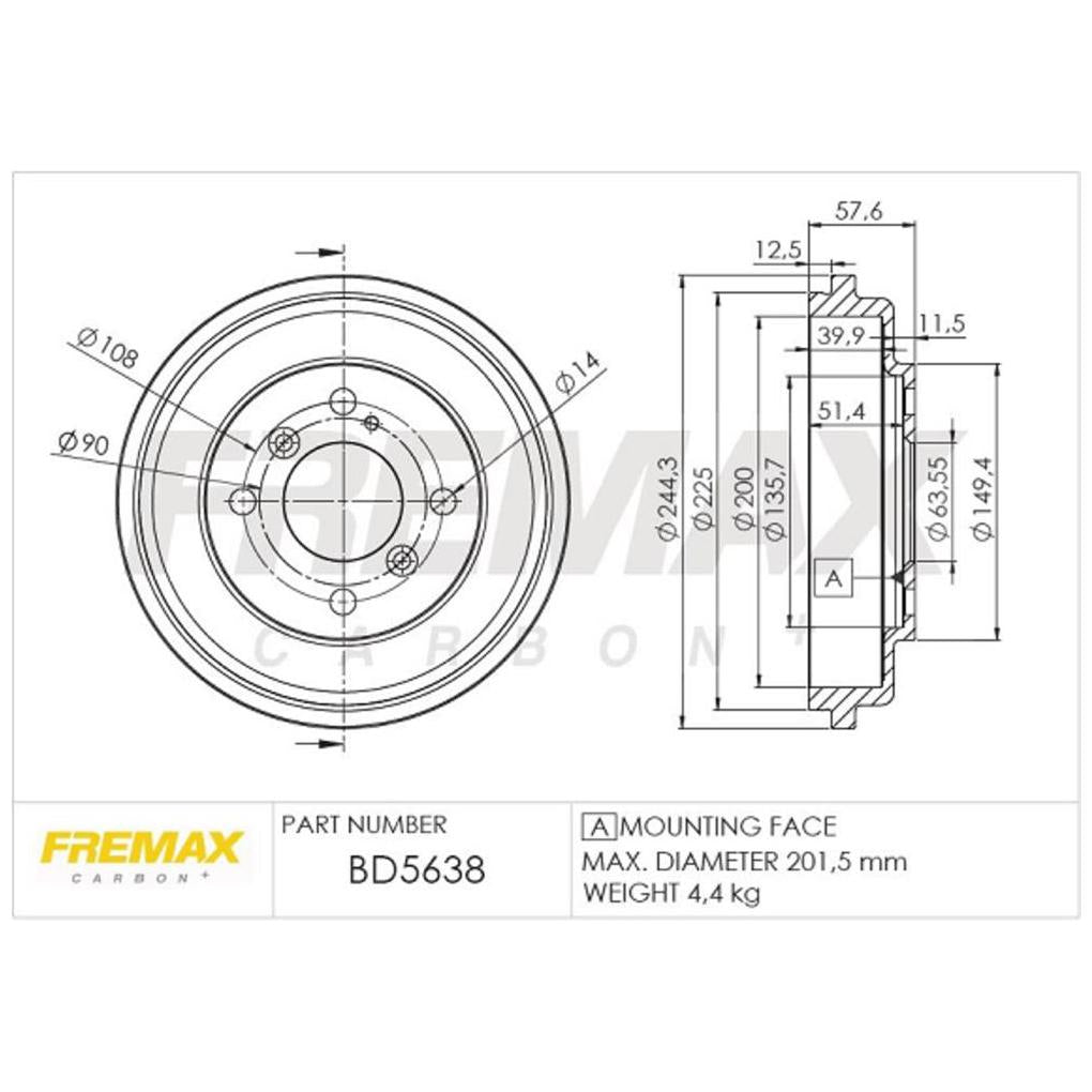 Par de Tambor de Freio Traseiro - Fremax - BD5638 - (2)