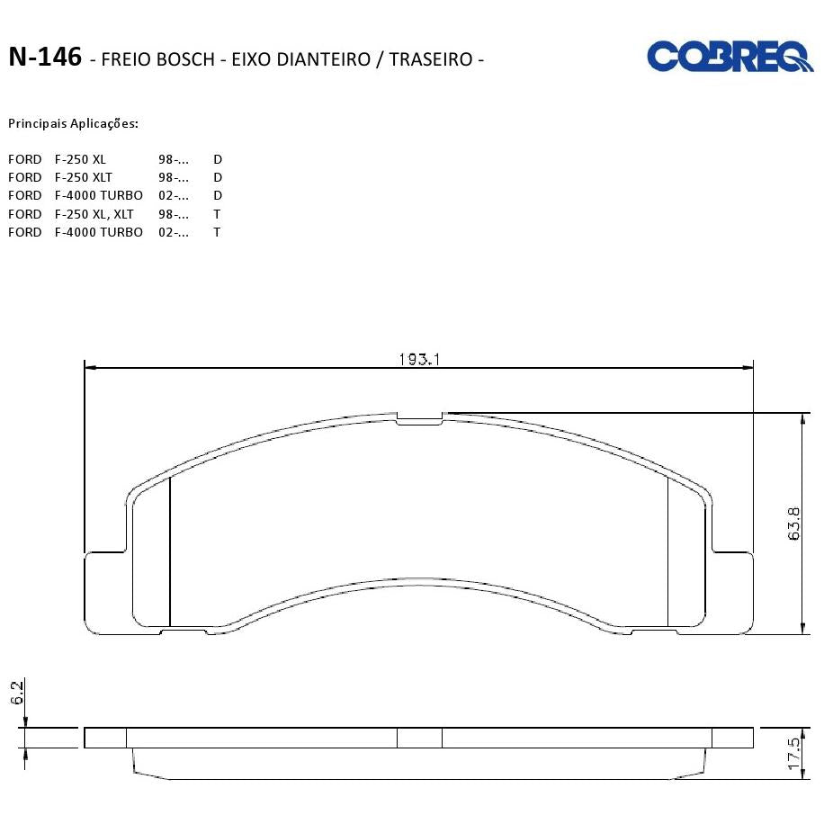 Pastilha de Freio Dianteira - Cobreq - N-146 - (3)