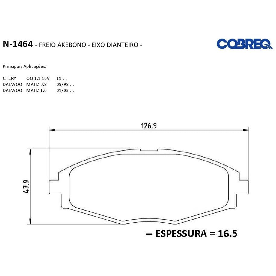 Pastilha de Freio Dianteira - Cobreq - N-1464 - (3)