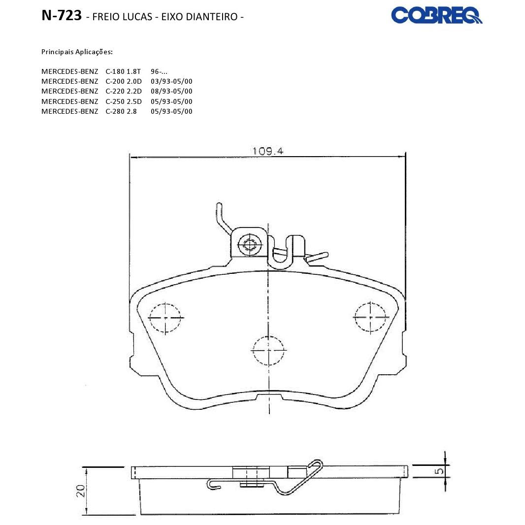 Pastilha de Freio Dianteira - Cobreq - N-723 - (3)