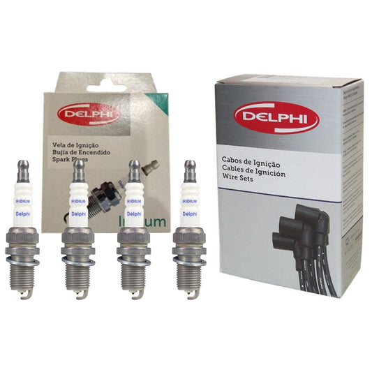 Kit Cabo de Vela e 4 Velas Ignição Iridium - Delphi - XH60008 / XS10566 - (1)