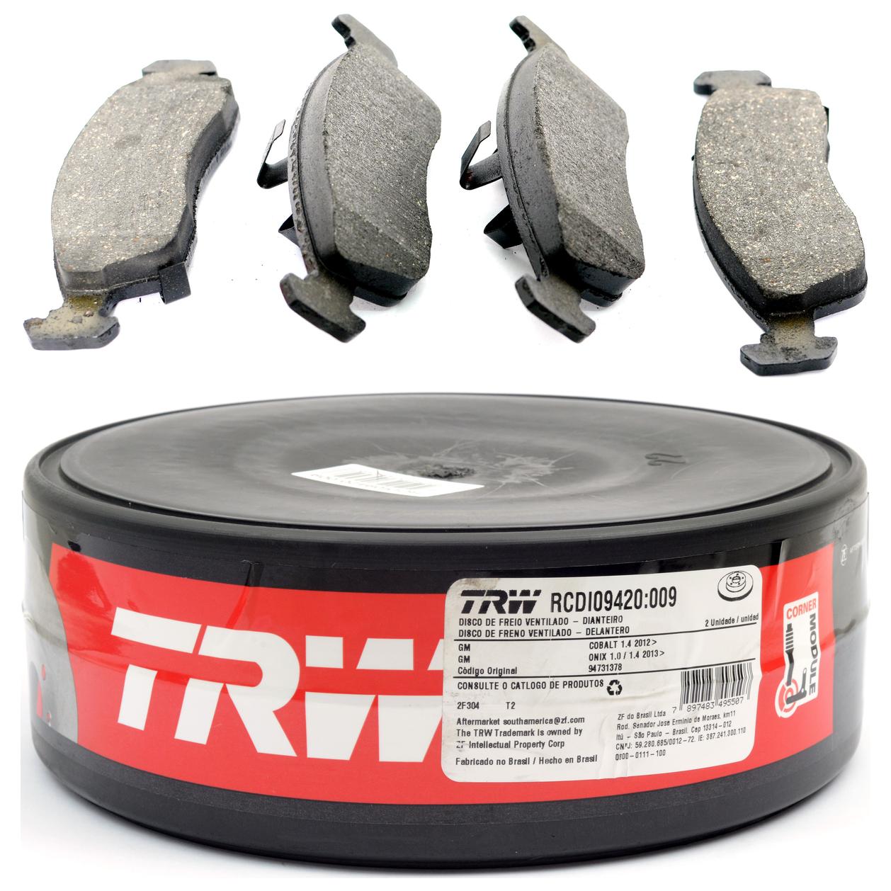 Kit Disco e Pastilha Dianteira - TRW - RCPT13680 - RCDI09420 - (1)