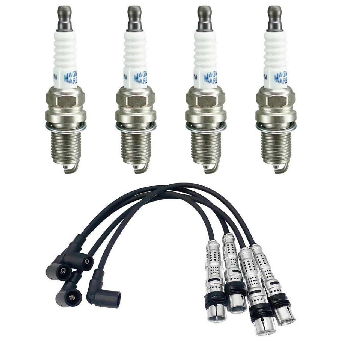Kit 4 Vela Ignição e Cabo - Magneti CVMV3802 K7RTCMM - (1)