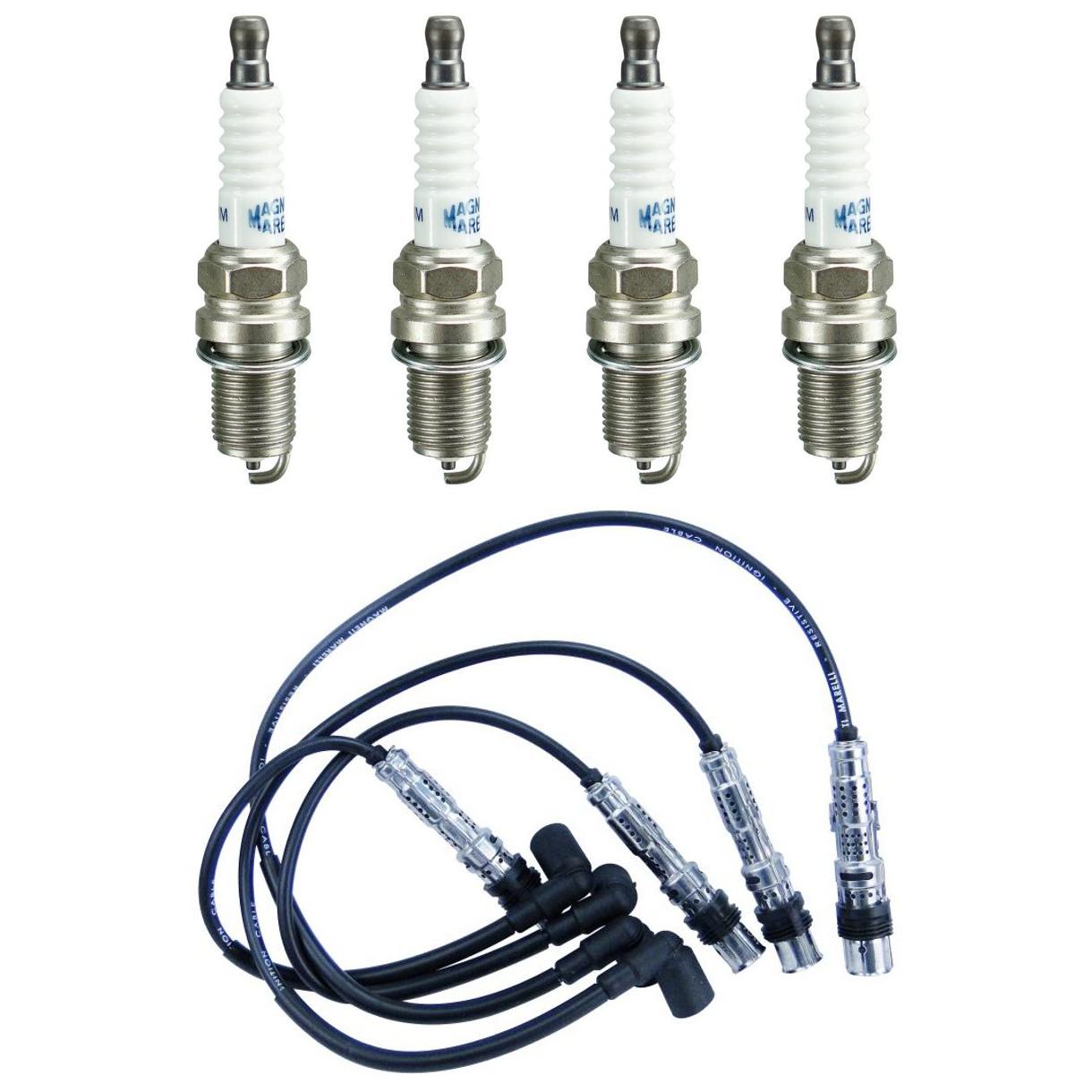 Kit 4 Vela Ignição e Cabo - Magneti CVMV4202 K7RTCMM - (1)