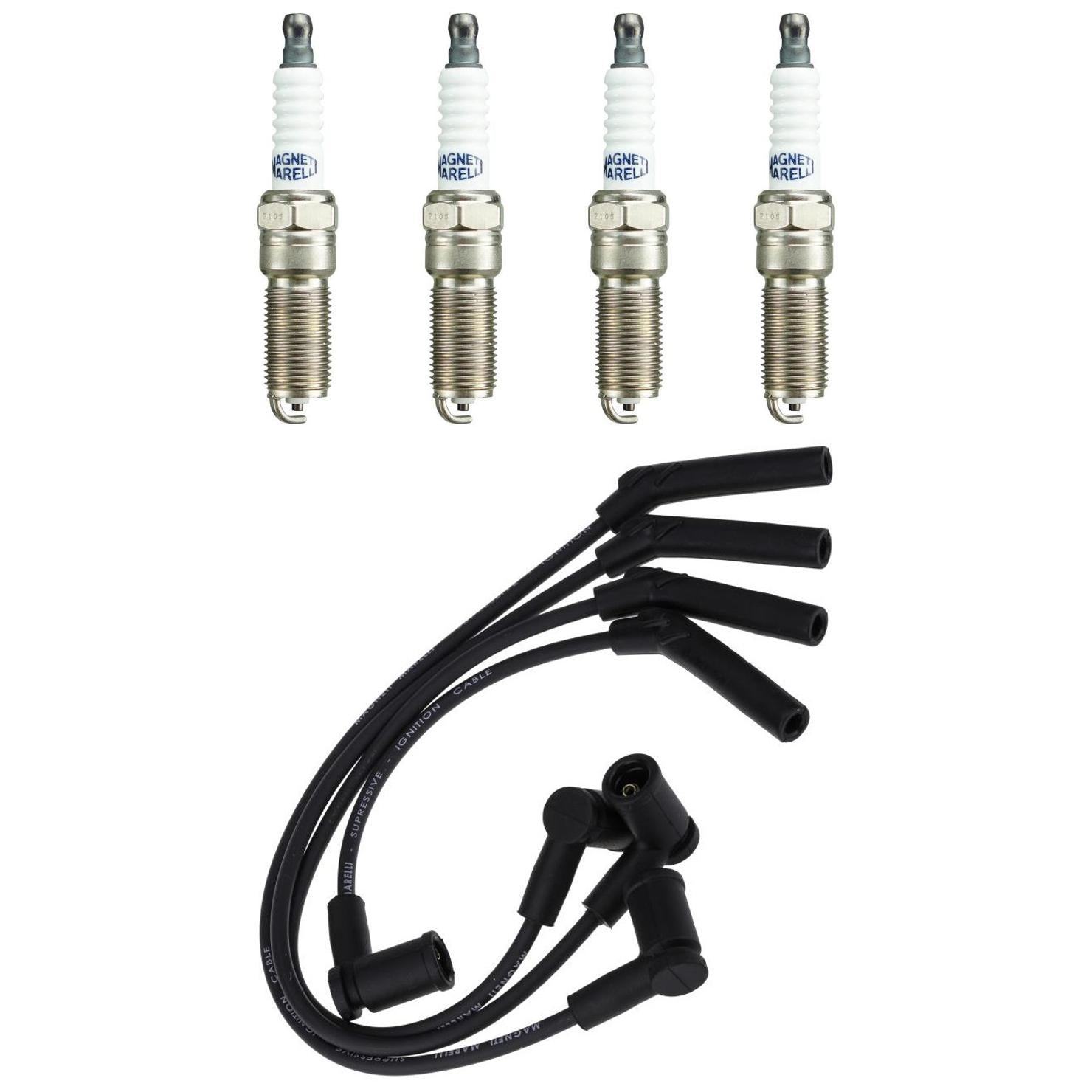 Kit 4 Vela Ignição e Cabo - Magneti CVMF0202 QH6RTCMM-10 - (1)
