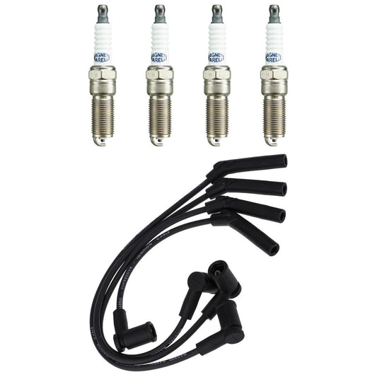Kit 4 Vela Ignição e Cabo - Magneti CVMF0202 QH6RTCMM-10 - (1)