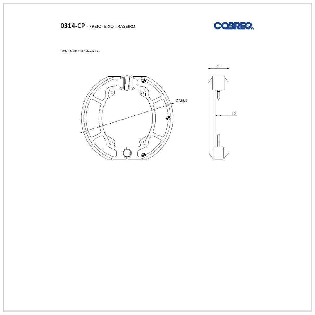 Sapata Freio Traseira - Cobreq - 0314-CP - (1)