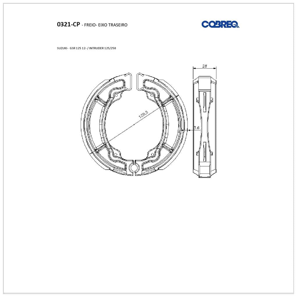 Sapata Freio Traseira - Cobreq - 0321-CP - (1)