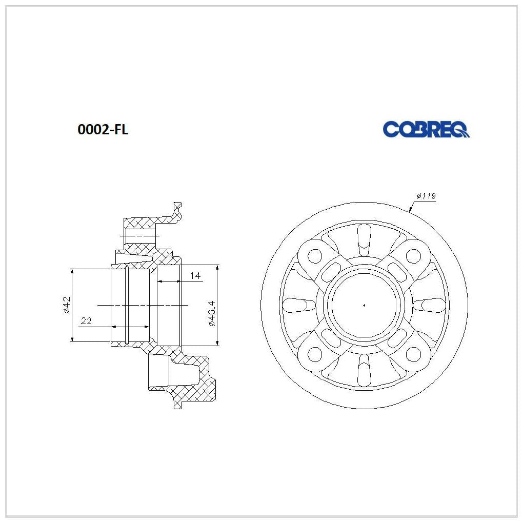Flange Do Cubo De Roda Traseiro - Cobreq - 0002-Fl - (1)