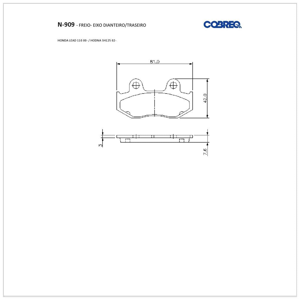 Pastilha de Freio - Cobreq - N-909 - (1)
