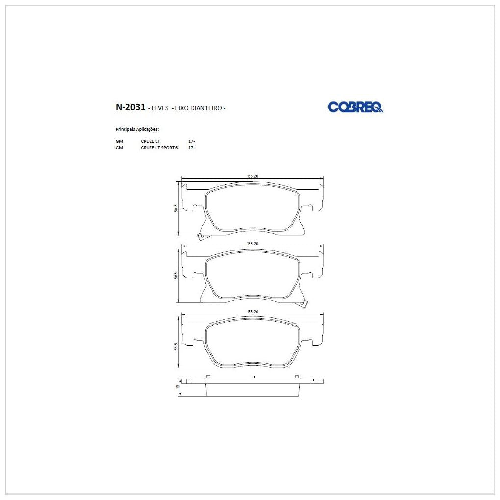 Pastilha de Freio Dianteira - Cobreq - N-2031 - (1)