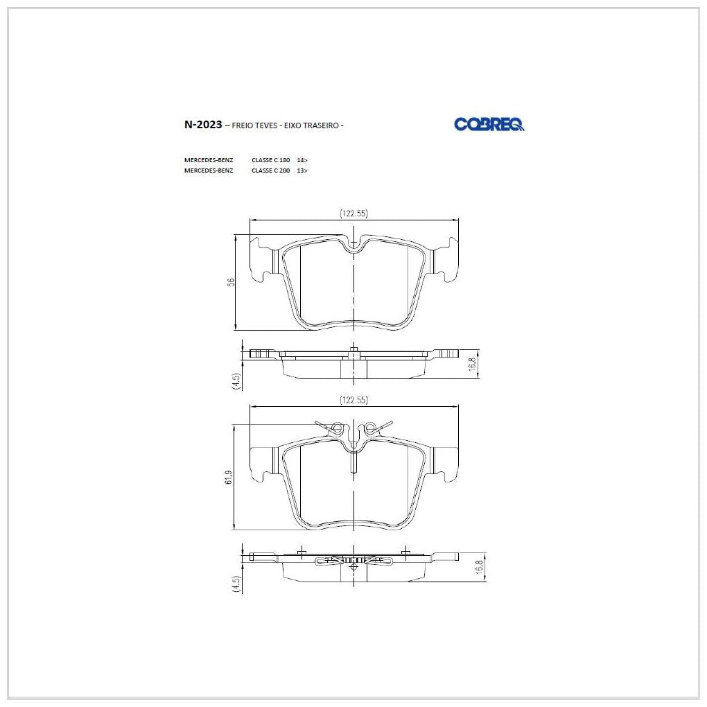 Pastilha de Freio Traseira - Cobreq - N-2023 - (1)