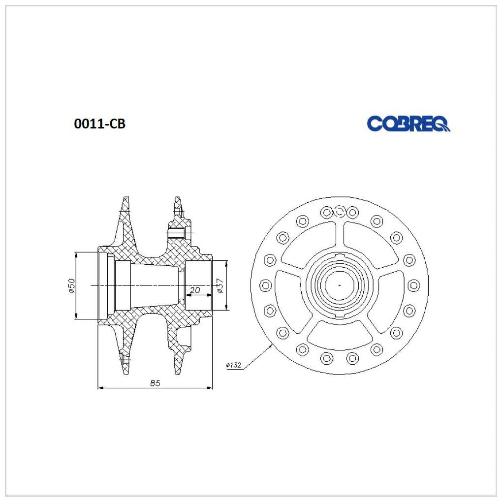 Cubo Roda Dianteira Direita ou Esquerda - Cobreq - 0011-CB - (1)