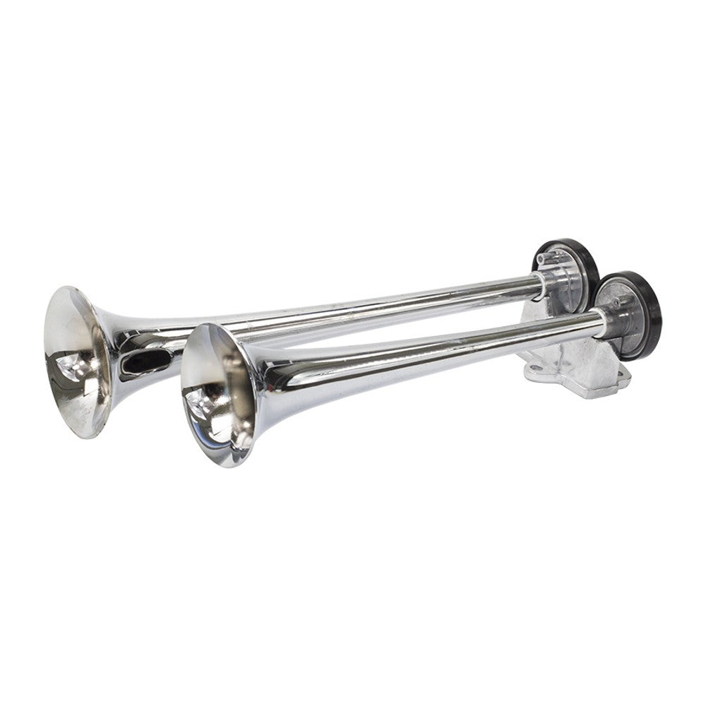 Buzina 2 Cornetas Cromada 12V - Vetor - Vt053 - (2)
