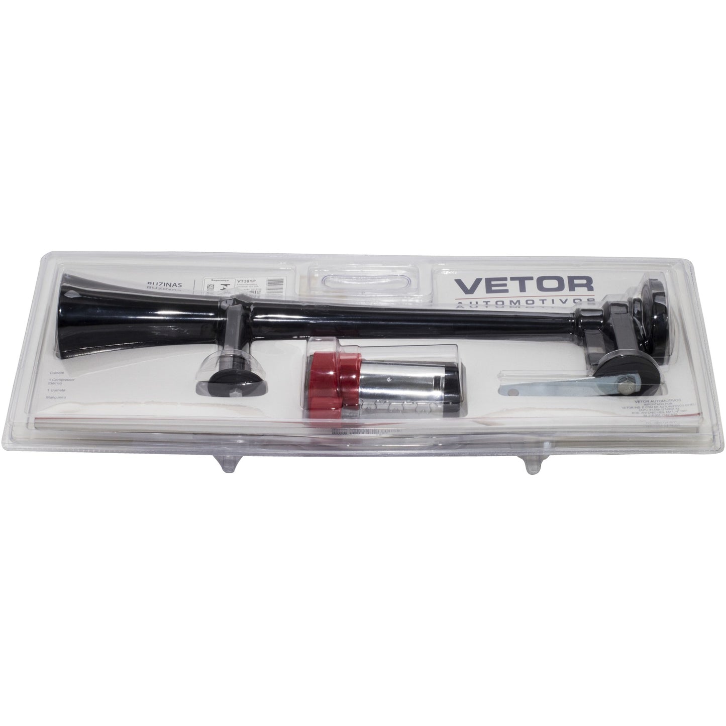 Buzina Grande para Carro Preta 12V - Vetor - Vt301P - (5)
