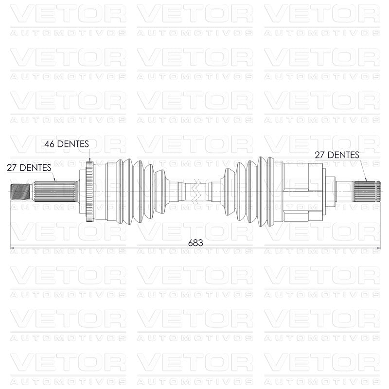 Semieixo Dianteiro Esquerdo - Vetor - Vt9532 - (5)