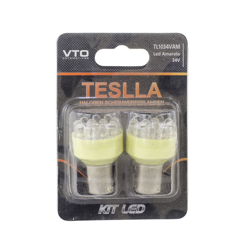 Par Lâmpada LED Amarela Bay15D - Teslla - Tl1034Vam - (2)