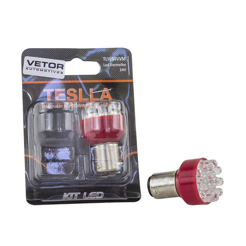 Par Lâmpada LED Vermelha Bay15D - Teslla - Tl1034Vvm - (1)