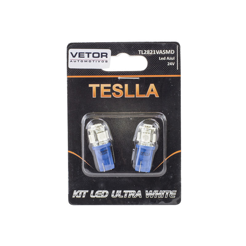 Par Lâmpada Super LED Ultra Azul 24V - Teslla - Tl2821Vasmd - (1)