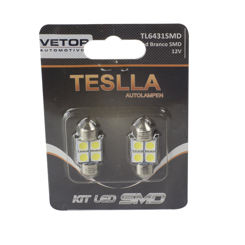 Par Lâmpada Super LED Ultra Branca 12V - Teslla - Tl6431Smd - (2)
