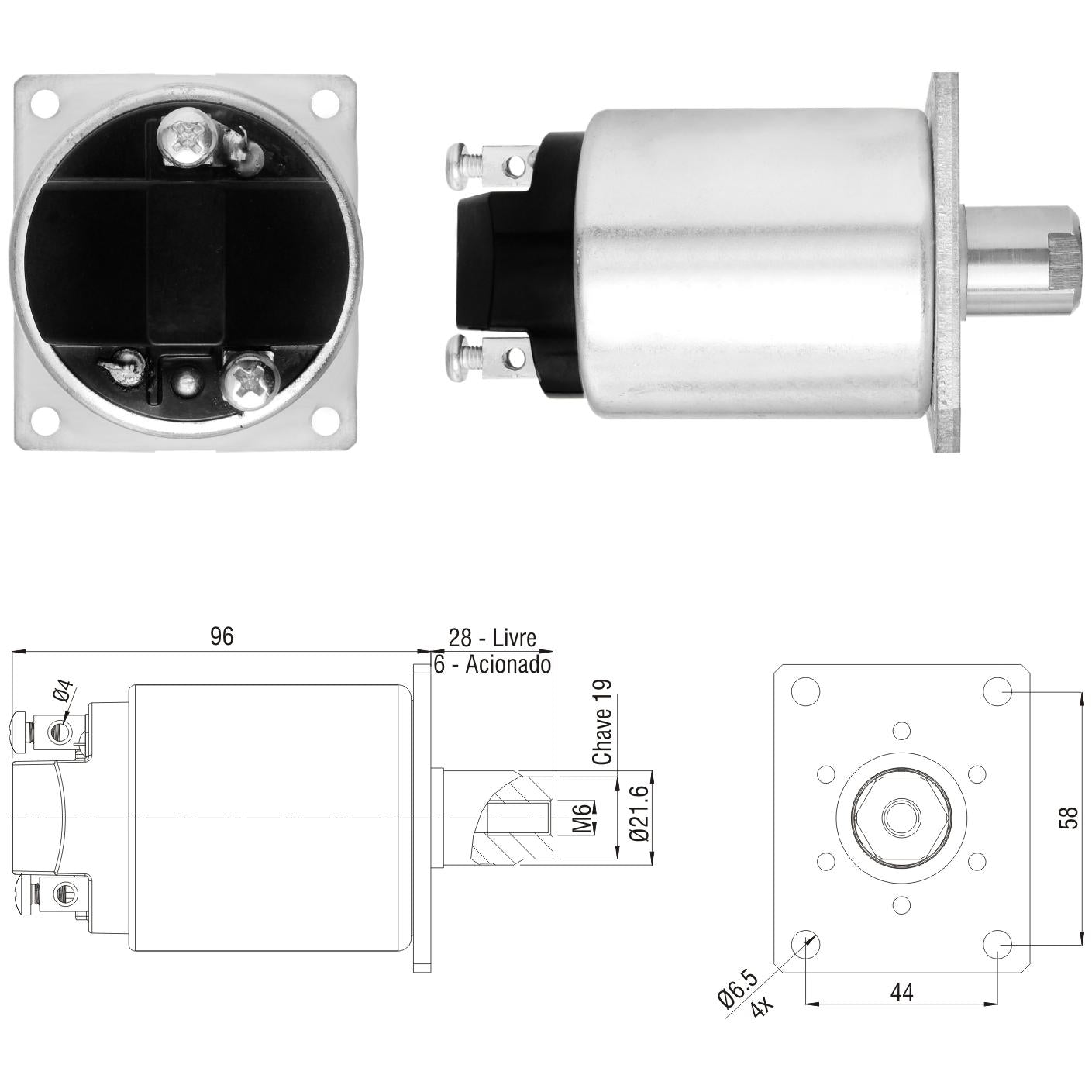Solenoide de Corte da Bomba Injetora - ZM - 1-733 - (1)