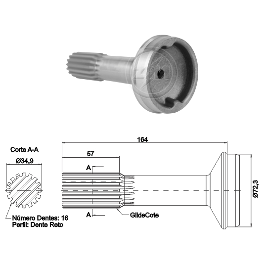 Ponteira Deslizante do Cardan - ZM - 235.001.01 - (1)