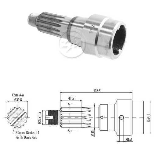 Ponteira Fixa do Cardan - ZM - 235.002.04 - (1)
