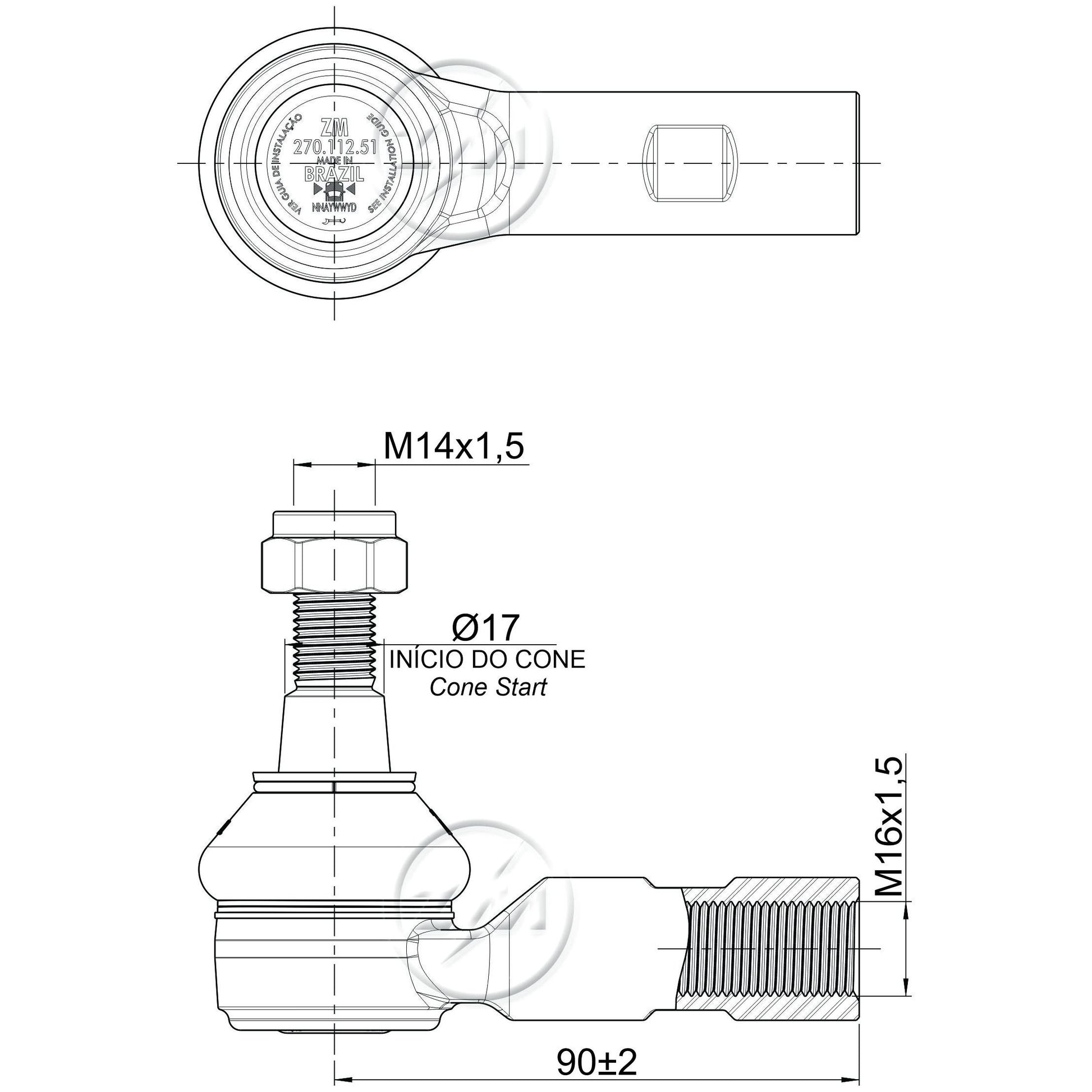 Par Terminal de Direção - ZM - 270.112.51 - (6)