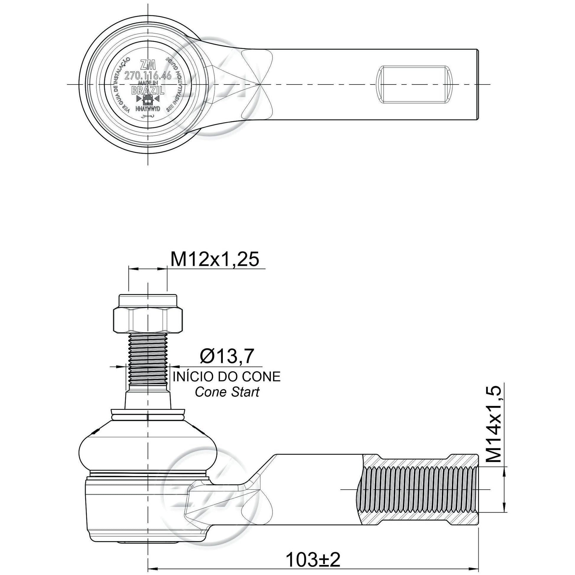 Par Terminal de Direção - ZM - 270.116.46 - (5)