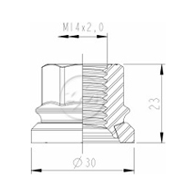 Kit 100 Porca da Roda M14-2,0 x CH21 x H23 - ZM - 29.014.20 - (2)