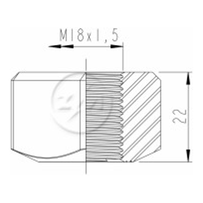 Kit 50 Porca Esteira Trator M18-1,5 x CH27 x H22 - (2)