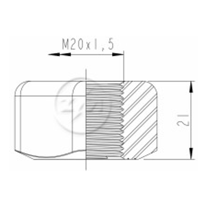 Kit 50 Porca Esteira Trator M20-1,5 x CH30 x H21 - (2)