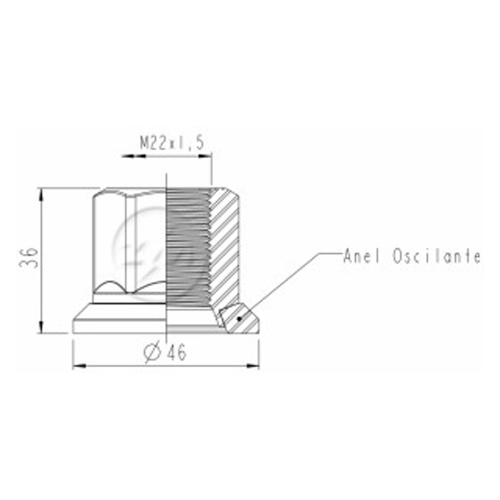 Kit 25 Porca da Roda M22-1,5 x CH32 x H36 - ZM - 29.022.06 - (2)