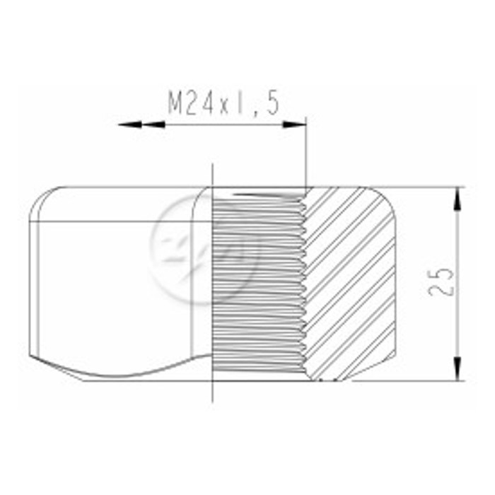 Kit 50 Porca Esteira Trator M24-1,5 x CH36 x H25 - (2)