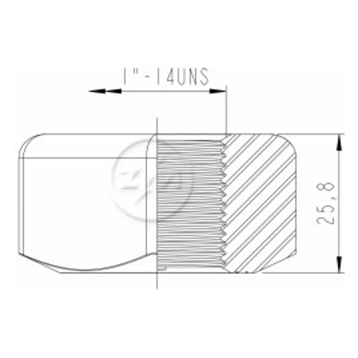 Kit 50 Porca Esteira Trator 1''-14UNSxCH1,1/2" - (2)