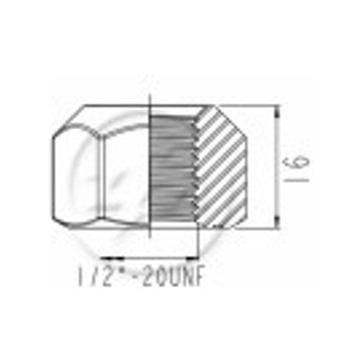 Kit 50 Porca da Roda 1/2''-20UNF x CH7/8" x H16 - (2)