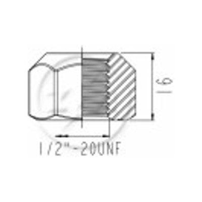 Kit 50 Porca da Roda 1/2''-20UNF x CH7/8" x H16 - (2)