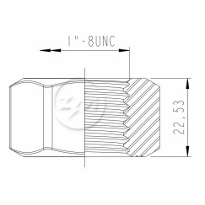 Kit 50 Porca Lâmina Trator 1''-8UNCxCH1,1/2"xH22,5 - (2)