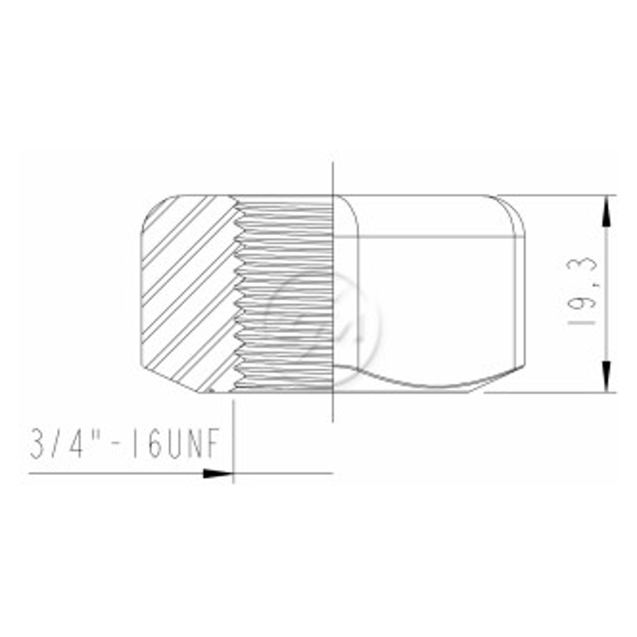 Kit 50 Porca Esteira Trator 3/4''xCH1,1/8"xH19,3 - (2)