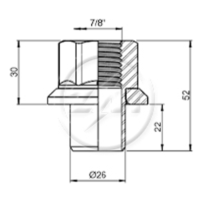 Kit 20 Porca Centralizadora Roda 7/8"xCH1,5/16" - (2)