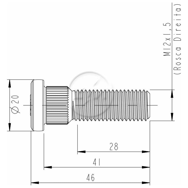 Kit 50 Parafuso de Roda M12-1,5 x 41/46 - ZM - 30.012.11 - (2)