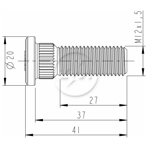 Kit 50 Parafuso de Roda M12-1,5 x 37/41 - ZM - 30.012.36 - (2)