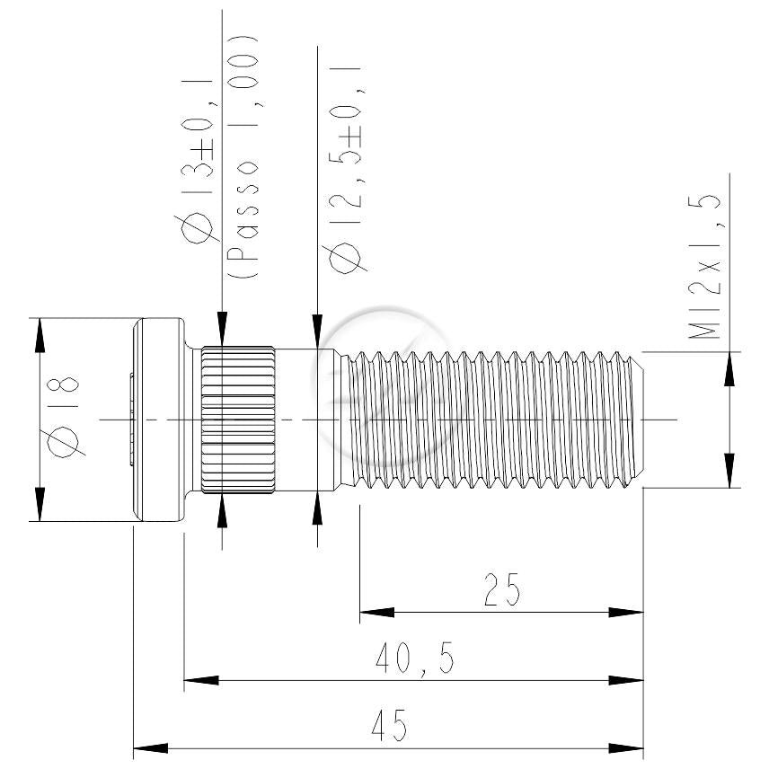 Kit 50 Parafuso de Roda M12-1,5 x 41/45 - ZM - 30.012.66 - (2)
